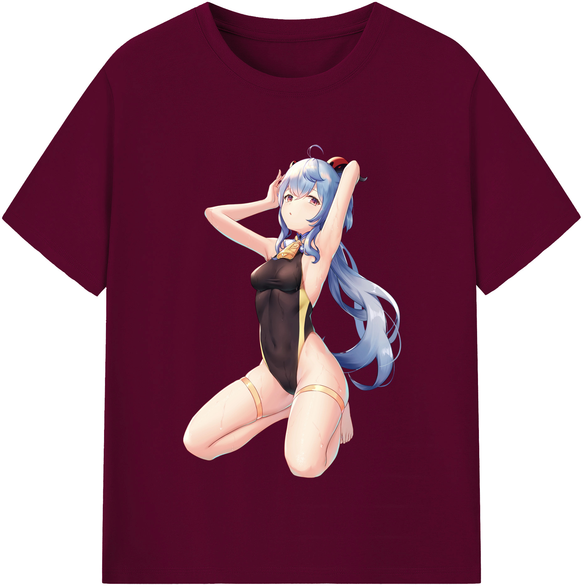げんし神 甘雨 かんう genshin Ganyu レディースカジュアルプリントTシャツ（綿100％）